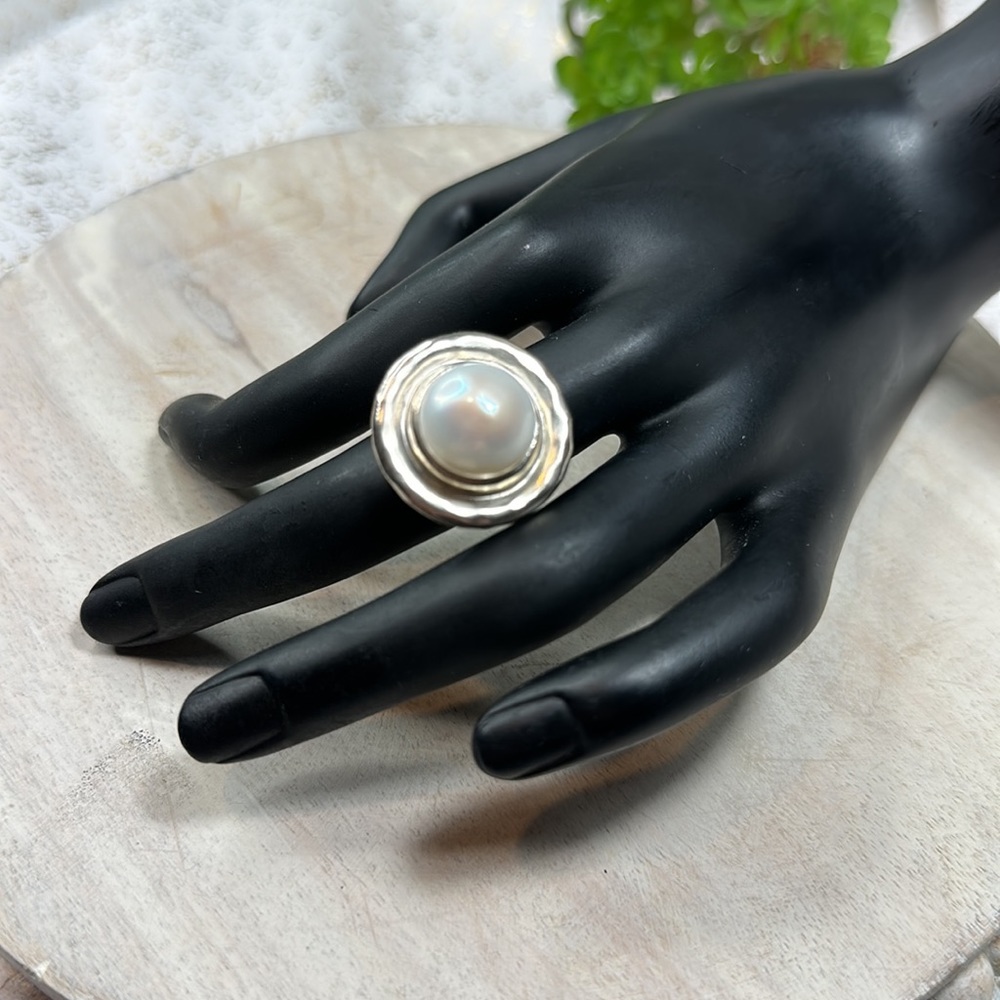 Silpada ring pearl 925 silver 6 wedding formals - Picture 2 of 10